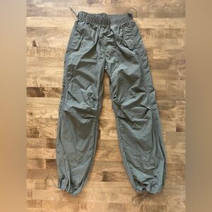 Green parachute pants